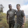 Marine veteran Cpl. Kionte Storey, right, and Jake Rath, of the Steven and Alexandra Cohen Foundation, during their climb up Mount Kilimanjaro.