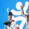 Gold medalist Sage Kotsenburg (U.S.) after winning the men's snowboard slopestyle competition at the 2014 Sochi Winter Olympics