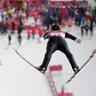 Johann Andre Forfang of Norway,soars through the air during the normal hill individual ski jumping 