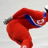 Un Song Choe of North Korea in action during the men's 1500 meters short track speedskating