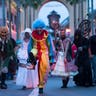 Creepy characters parade through the streets