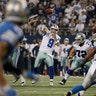 Tony Romo (9) throws a pass during the second half of an NFL wildcard playoff football game against the Detroit Lions