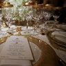 The State Dining Room at the White House is set for the first State Dinner 