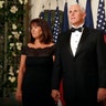 Karen Pence and Vice President Mike Pence arrive for a State Dinner