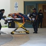 A Fort Lauderdale airport shooting victim is taken into Broward Health Trauma Center on January 6, 2017.