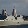 The USS New York steams into Port Everglades in Fort Lauderdale, Florida