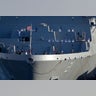 The USS New York steams into Port Everglades in Fort Lauderdale, Florida