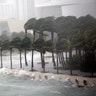 Waves crash over a seawall from Biscayne Bay as Hurricane Irma passes by Miami, Sunday