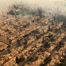 Arial photo shows hundreds of homes destroyed in a wind-driven wildfire that swept through Santa Rosa, California.October 9, 2017