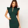 Hybrid Dress with Deep V Neck and Frill Sleeves