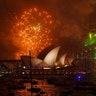 Fireworks explode over Sydney Harbour during New Year's Eve celebrations in Sydney, Australia