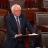 Sen. Bernie Sanders, I-Vt., pauses as he speaks Wednesday on the Senate floor at the Capitol