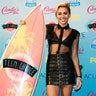 Actress and singer Miley Cyrus poses for photographers after being named this years' Candies' Choice Style Icon at the Teen Choice Awards at the Gibson amphitheatre in Universal City, California  August 11, 2013. REUTERS/Fred Prouser (UNITED STATES - Tags: ENTERTAINMENT) - RTX12HWU