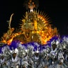 Performers from the Mocidade samba school parade during Carnival celebrations.
