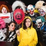 Fans pose for a group photo at the clowns-only screening of "It." 
<a href="http://www.hlkfotos.com/" target="_blank">Click here for more from this photographer.</a>
