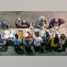 Volunteers serve dinner to flood victims at the Beaumont Civic Center in Beaumont, Texas, Wednesday