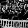 Chief Justice Earl Warren administers oath of office to President of the United States John F. Kennedy in Washington, D.C. on Jan. 20, 1961