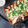 Corn and Black Bean Enchiladas With Chipotle Stout Red Sauce