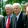 Evangelist Billy Graham meets with former presidents, George Bush, Bill Clinton and Jimmy Carter in Charlotte, May 31, 2007