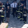 Britain's Prime Minister Theresa May at Grenfield Tower in London