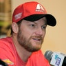 Dale Earnhardt Jr. speaks with the media during a news conference before Sunday's NASCAR Cup Series auto race, Nov. 17