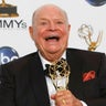 Don Rickles holds his award backstage at the Emmy Awards in Los Angeles September 21, 2008