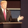 Republican presidential nominee Donald Trump speaks at the final debate
