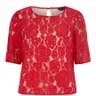 Red Rose Lace Short Sleeve Tee