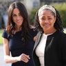 Meghan Markle and her mother, Doria Ragland, arrive at Cliveden House Hotel, in Berkshire, England, May 18, 2018