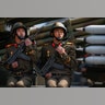 North Korean soldiers on a vehicle carrying rockets in Pyongyang, April 15, 2017