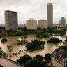 An elevated view of the flooding in Houston, Texas