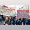 Women hold placards during a rally for gender equality and against violence towards women on International Women's Day in Kiev, Ukraine 