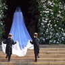 Meghan Markle arrives at St George's Chapel in Windsor Castle for her royal wedding ceremony