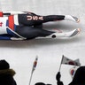 Summer Britcher of the United States competes in her first run during the women's luge competition at the 2018 Winter Olympics