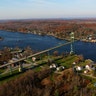 Thousand Islands Bridge over the St. Lawrence River connecting New York with Ontario