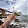 Godzilla takes on the Golden Gate Bridge, San Francisco.