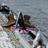 Mementos including a worn pair of boots at the Vietnam Veterans Memorial on Veterans Day