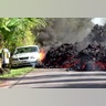Lava engulfs a Ford Mustang in Puna, Hawaii, May 6, 2018
