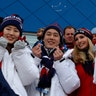 South Korean athletes pose for a photograph with Ivanka Trump