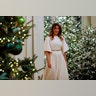  First Lady Melania Trump tours the holiday decorations at the White House in Washington on Nov. 27.