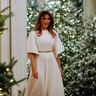  First Lady Melania Trump tours the holiday decorations at the White House in Washington on Nov. 27.