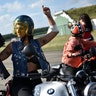 Participants prepare for a motorbike race at a women-only Petrolettes motorcycle festival in Neuhardenberg near Berlin, Germany, July 29, 2017