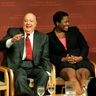 Roger Ailes with Jehmu Greene and Paul Begala in 2005