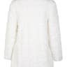 White Collarless Fur Coat
