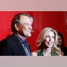 Musician Glen Campbell and wife Kim Woollen pose at the 2012 MusiCares Person of the Year tribute, February 10, 2012. 