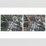 Combination satellite images show Wharton, Texas, on Oct. 9, 2016 and Aug. 30