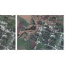 Combination satellite images show Wharton, Texas on Oct. 9, 2016 and Aug. 30