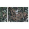 Combination satellite images show Rosenberg, Texas on April 3, and Aug. 30