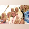 Hefner poses with friends