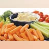 Baby carrots with flavored hummus